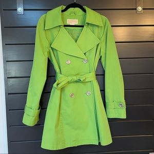 MICHAEL by Michael Kors Palm Green Rain Jacket / Trench Coat Size SM